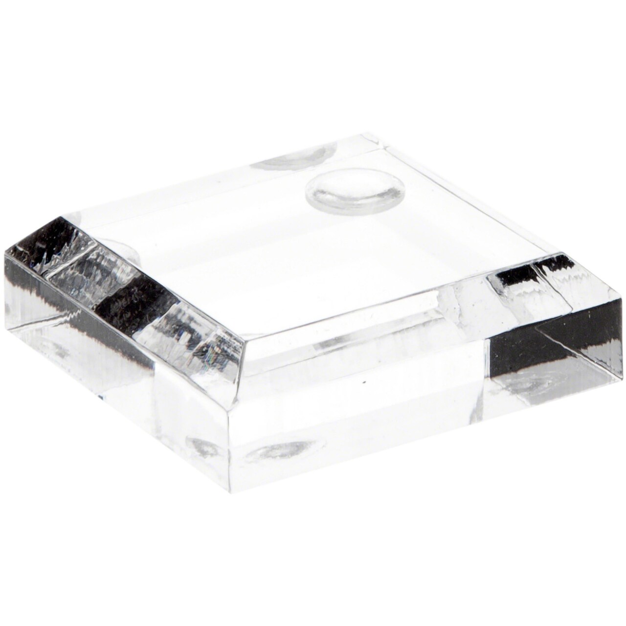 Plymor Clear Acrylic Square Beveled Display Base, 1.5" W x 1.5" D x 0.5" H